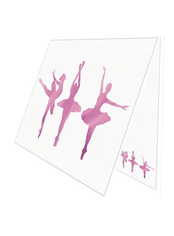 Greeting Gift Card Folded Ballerina Ballet Dancers