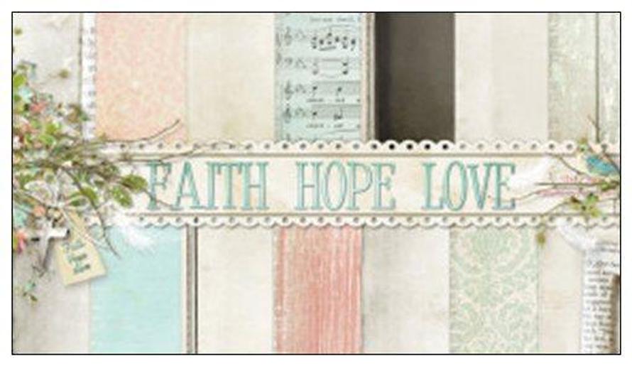 Greeting Gift Card Folded Faith Hope Love