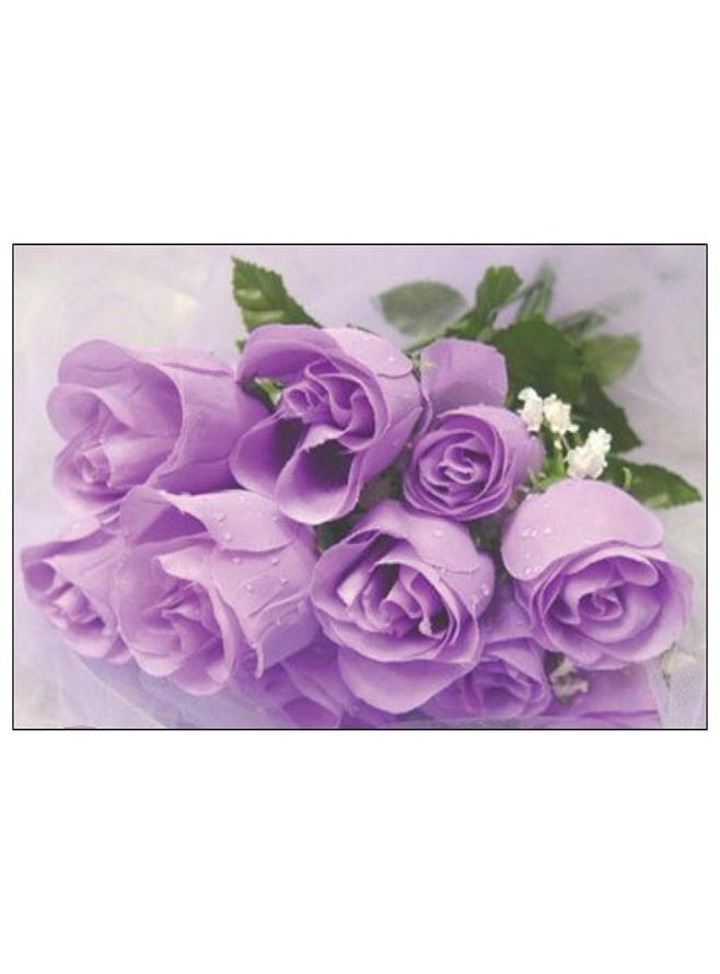 Greeting Gift Card Folded Lilac Roses