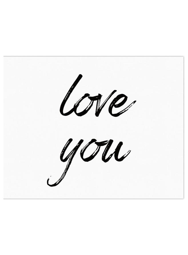 Greeting Gift Card Folded Love You