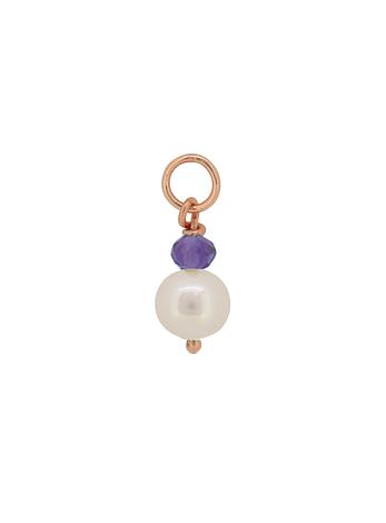 Coco Pearl and Amethyst Drop Charm in 9ct Rose Gold