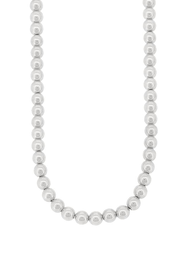 Spherical 6mm Ball Bead Necklace in Sterling Silver