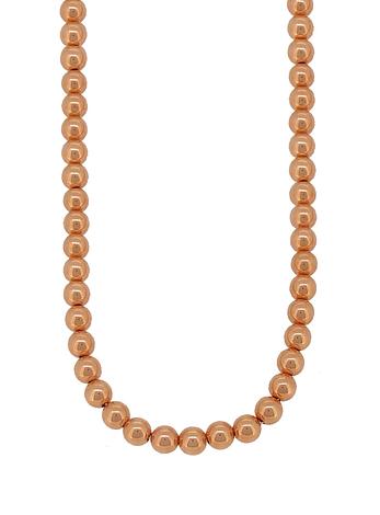 Spherical 7mm Ball Bead Necklace in 14k Rolled Rose Gold