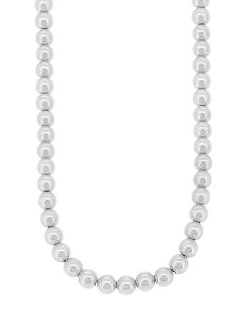 Spherical 7mm Ball Bead Necklace in Sterling Silver