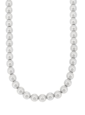 Spherical 9mm Ball Bead Necklace in Sterling Silver