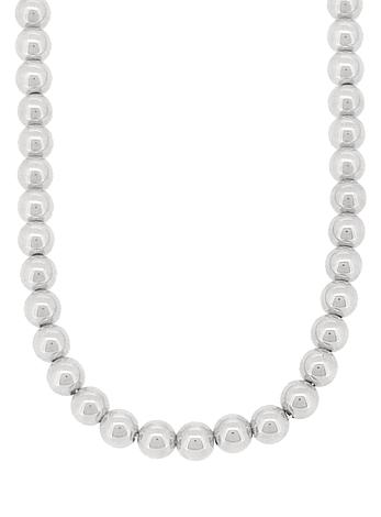 Spherical 10mm Ball Bead Necklace in Sterling Silver