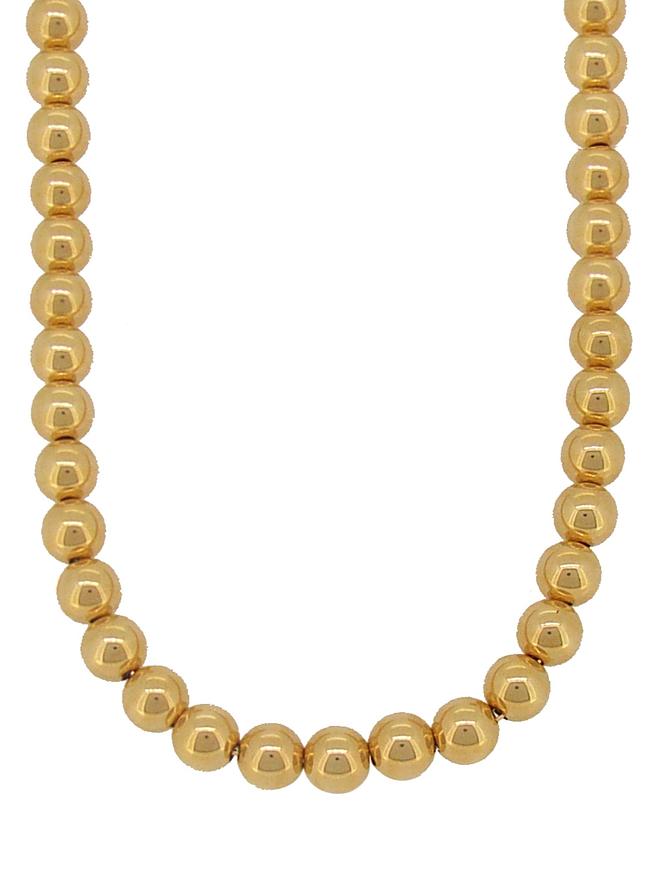 Spherical 10mm Ball Bead Necklace in 14k Rolled Gold