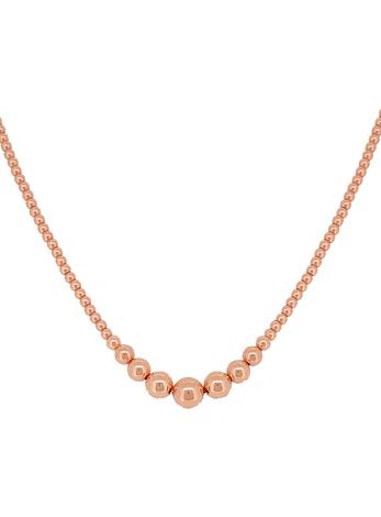 Spherical Graduated Ball Necklace in 14k Rolled Rose Gold