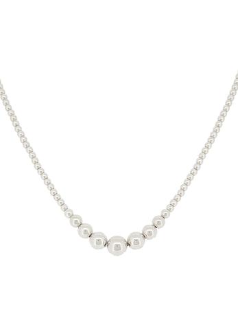Spherical Graduated Ball Necklace in Sterling Silver