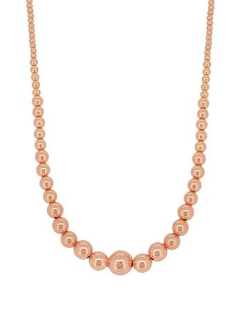 Spherical Large Graduated Ball Necklace in 14k Rolled Rose Gold
