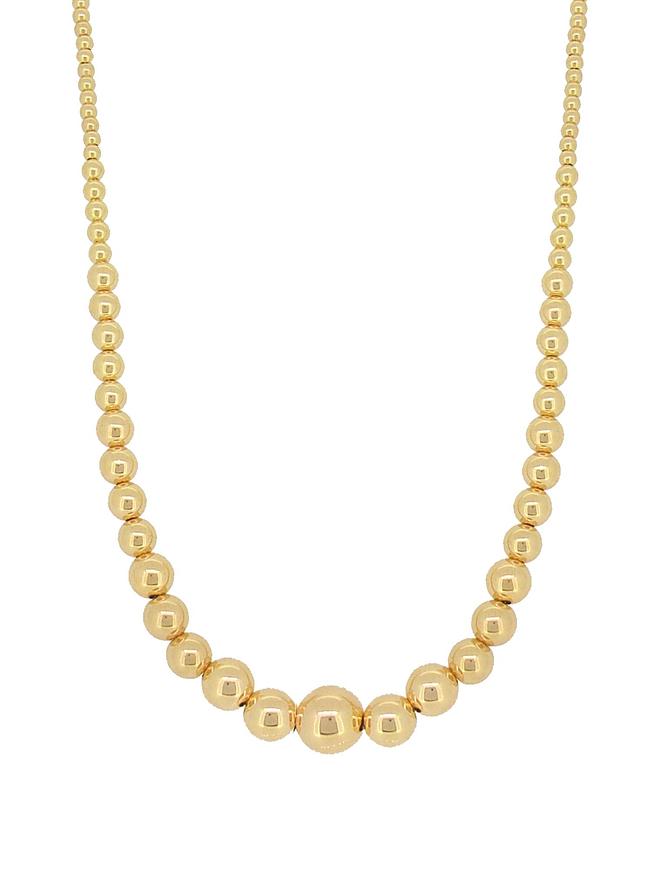 Spherical Large Graduated Ball Necklace in 14k Rolled Gold — The Jewel Shop