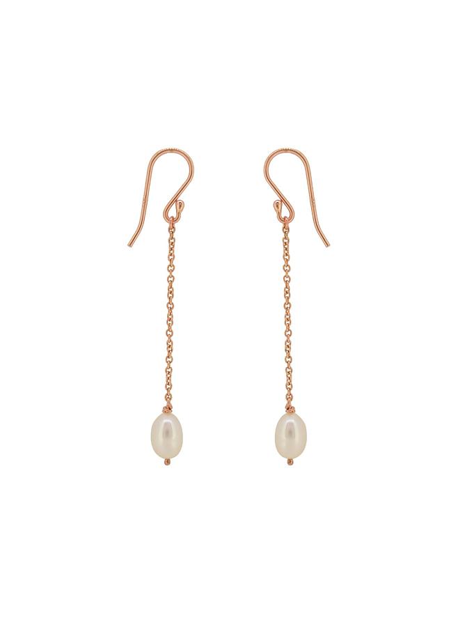 Coco Pearl Dangle Earrings in 9ct Rose Gold