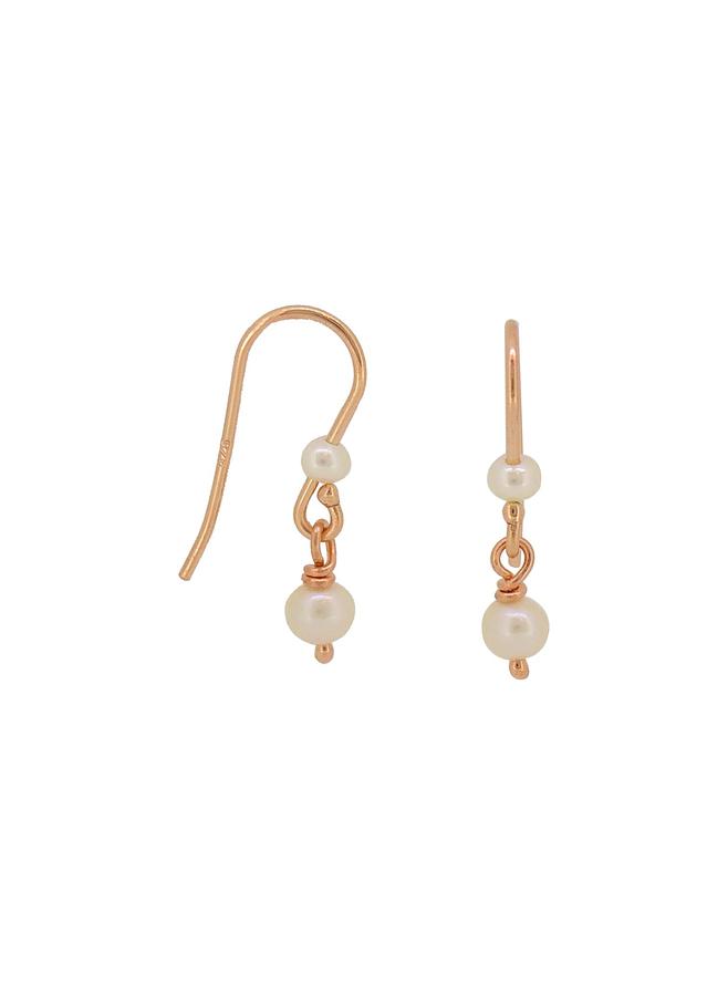 Coco Small Pearl Drop Earrings in 9ct Rose Gold