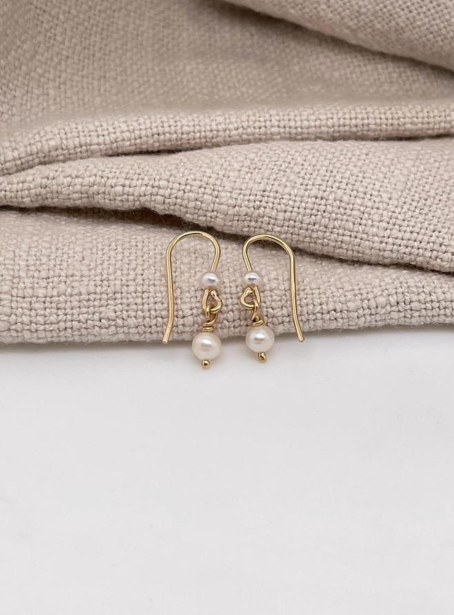 Coco Small Pearl Drop Earrings in 9ct Gold