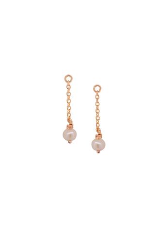 Coco Small Pearl Dangle Sleeper Earring Charms in 9ct Rose Gold