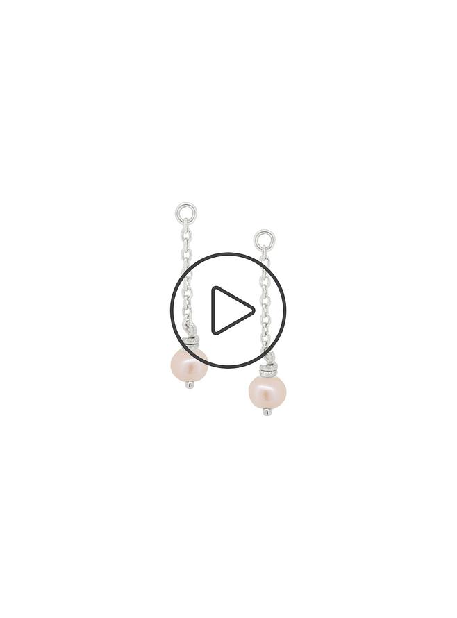 Coco Small Pearl Dangle Sleeper Earring Charms in Sterling Silver