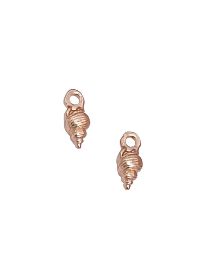 Nalu Teenie Tiny Conch Shell Charms for Sleeper Earrings in 9ct Rose Gold