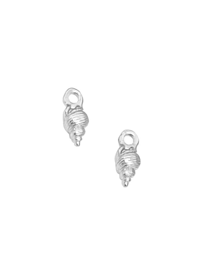 Nalu Teenie Tiny Conch Shell Charms for Sleeper Earrings in Silver