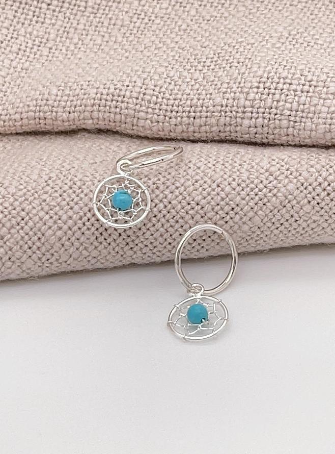 Dream Catcher Charms and Sleeper Earrings in Sterling Silver