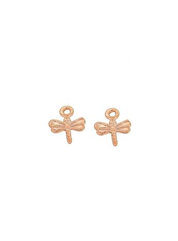 Small Dragonfly Charms for Sleeper Earrings in 9ct Rose Gold
