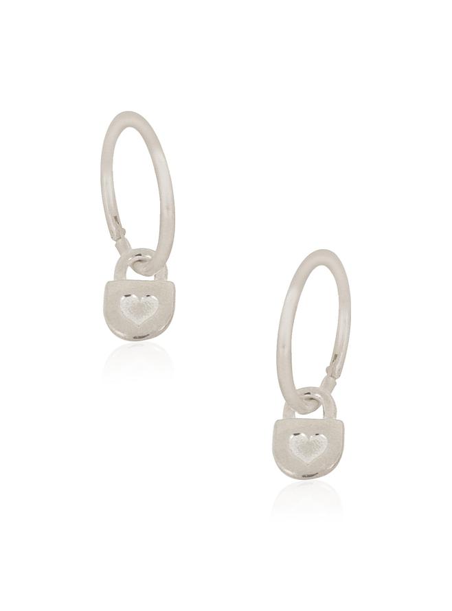 Small Padlock Charms for Sleeper Earrings in 9ct White Gold
