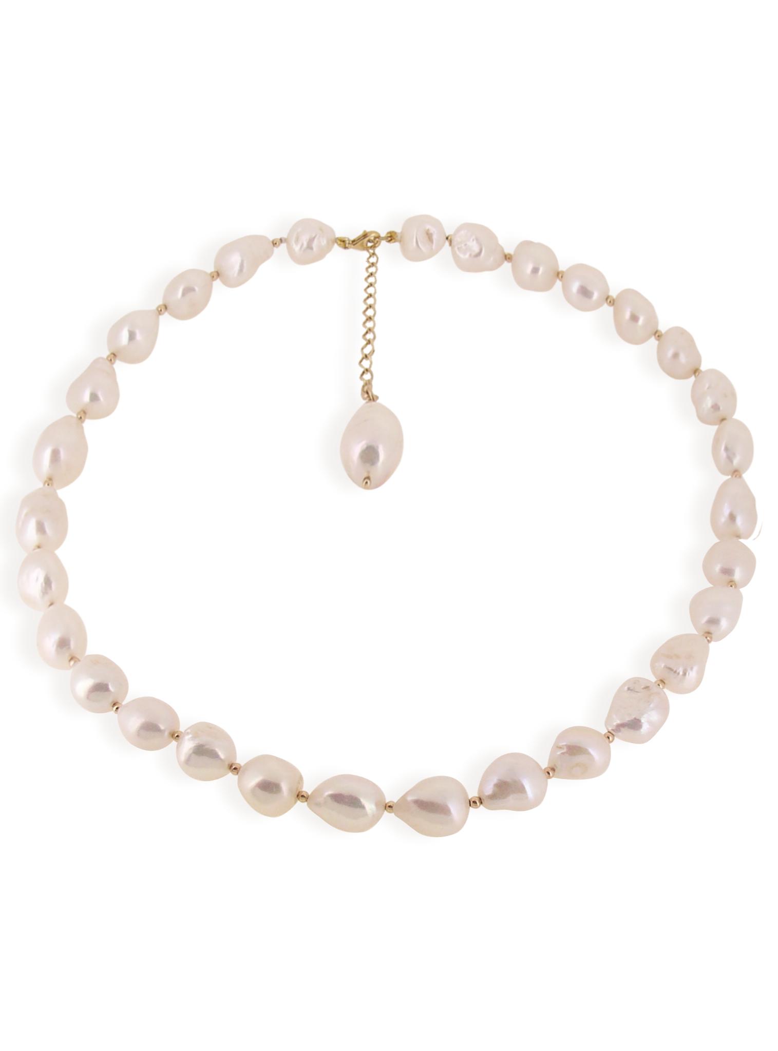 9ct Gold Graduated River Pearl Necklace - Varied In Natural Colours!