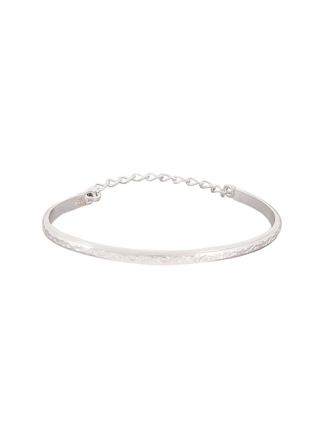 Filigree Embossed Cuff Bangle in Sterling Silver