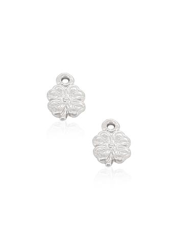 Small 4 Leaf Clover Charms for Sleeper Earrings in Sterling Silver