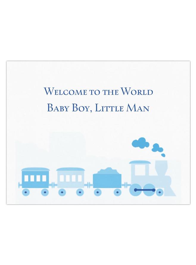 Greeting Gift Card Folded Baby Boy Little Man
