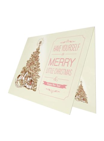 Greeting Gift Card Folded Merry Little Christmas