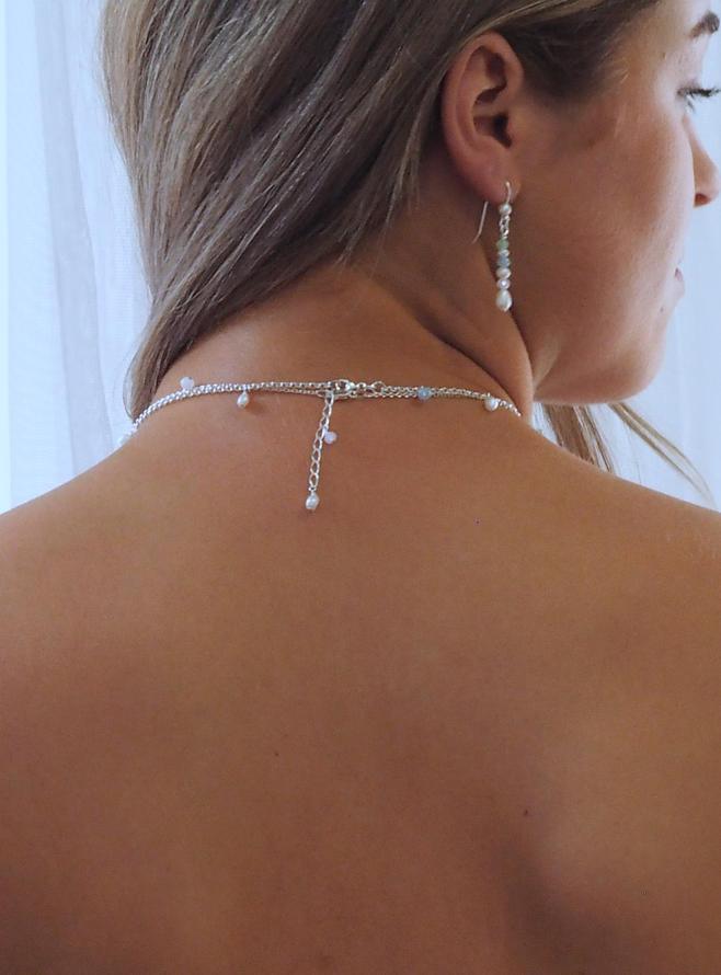 Coco Belcher Ocean Gemstone Pearl Drops in Necklace