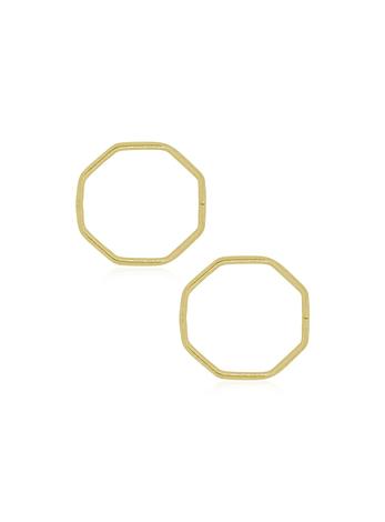 Small Octagonal Hinged Sleeper Hoop Earrings in 9ct Gold