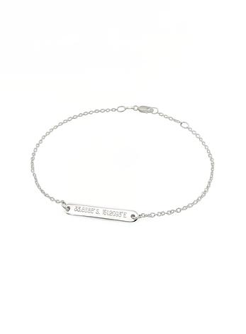 Unisex Personalised Bar Tag Bracelet in Sterling Silver