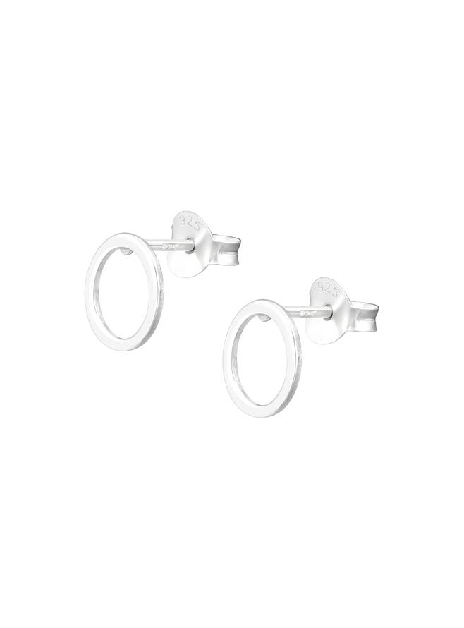 Simple 8mm Circle Stud Earrings in Sterling Silver