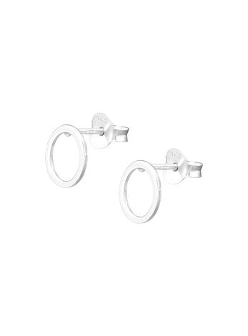 Simple 8mm Circle Stud Earrings in Sterling Silver