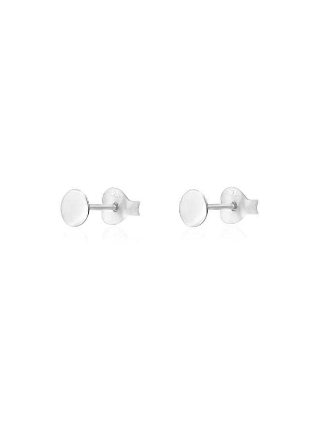 Teenie Tiny 3mm Flat Circle Stud Earrings in Silver