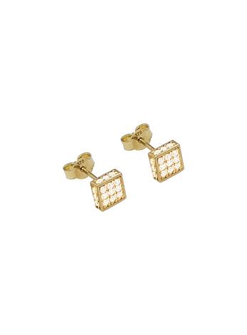 Aurelia Square Cz Stud Earrings in 9ct Gold