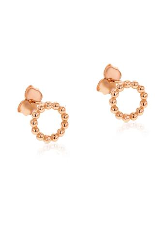Ball Beaded Circle Stud Earrings in 9ct Rose Gold