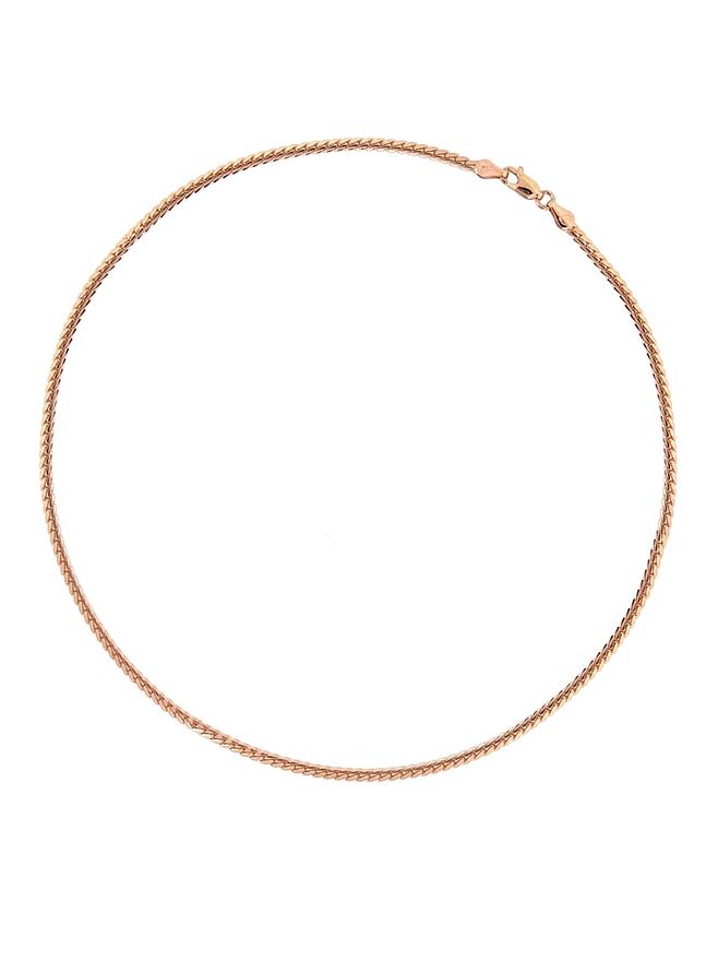 Aurelia 2mm Flat Oval Curb Necklace Chain in 9ct Rose Gold
