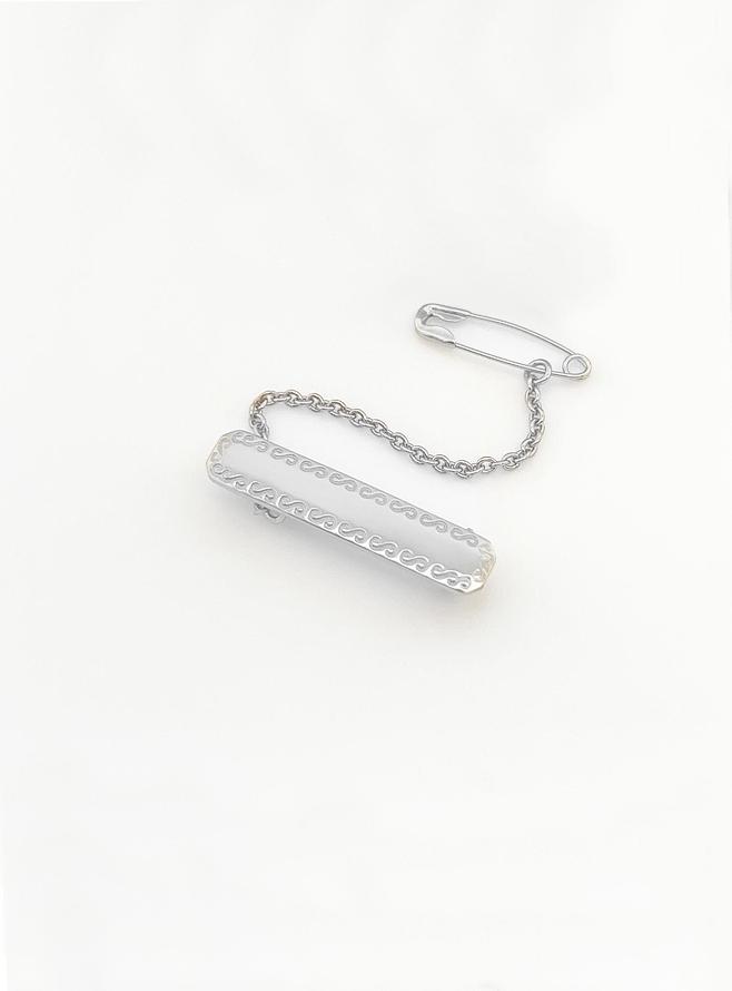 Rectangle Baby Name Brooch in Sterling Silver