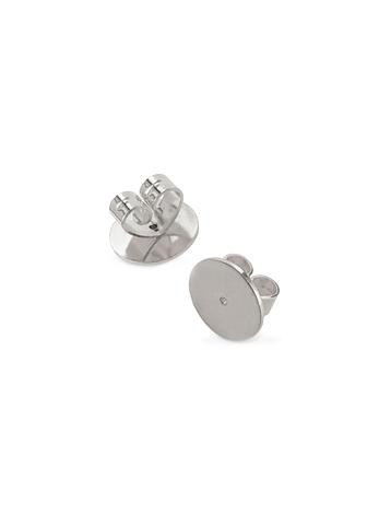 Flat Disc Butterfly Clips for Stud Earrings in 9ct White Gold