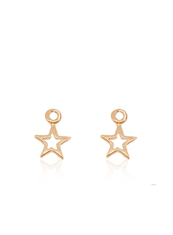 Wishing Star Charms for Sleeper Earrings in 9ct Rose Gold