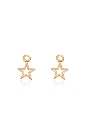 Wishing Star Charms for Sleeper Earrings in 9ct Rose Gold