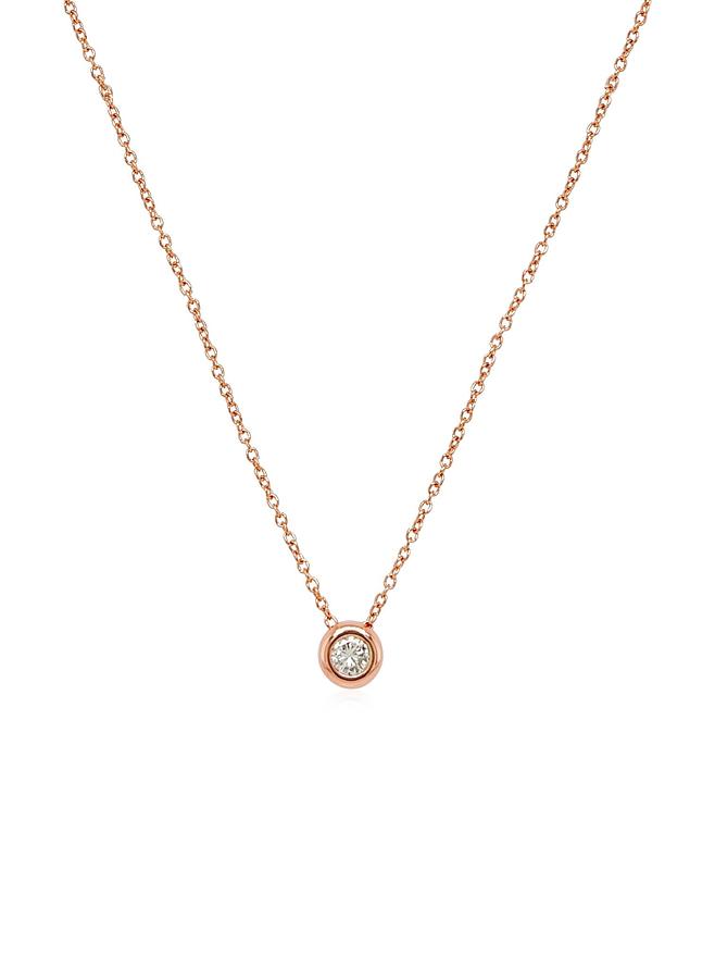Aurelia Floating Birthstone Solitaire Necklace in 9ct Rose Gold