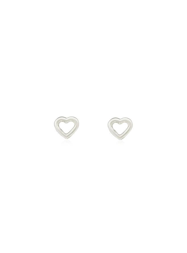 Dakota Tiny Love Heart Stud Earrings in Sterling Silver