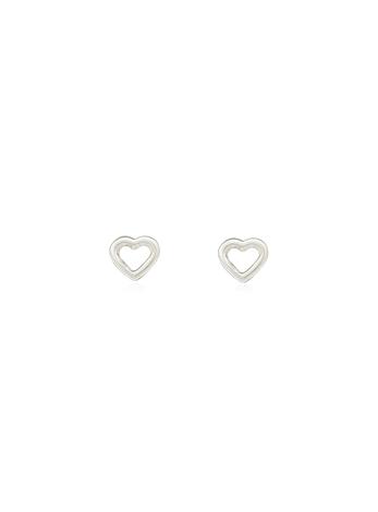 Dakota Tiny Love Heart Stud Earrings in Sterling Silver