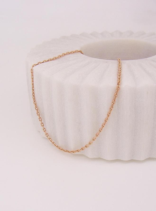 Fine Greek Cable Necklace Chain in 9ct Rose Gold