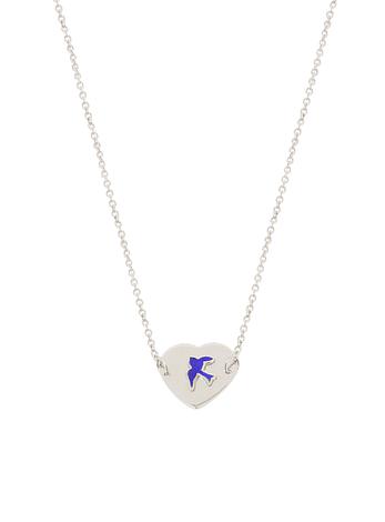 Bluebird Heart Necklace in Silver