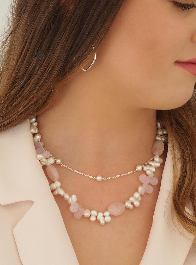 Coco Pearl Yard Necklace in Sterling Silver