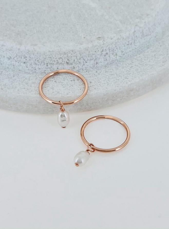 Lulu Pearl Charms for Sleeper Earrings in Rose Gold Plated